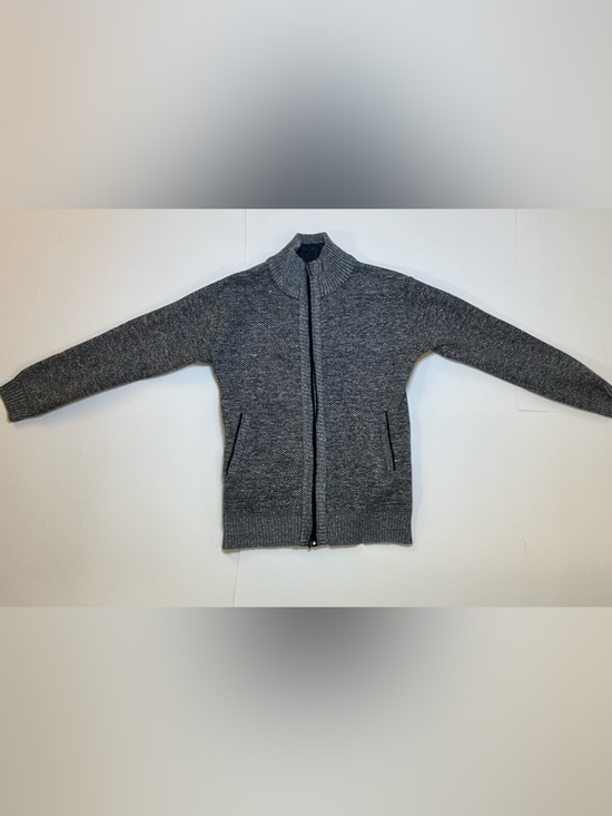 Other - Men’s Gray Marled Full Zip Sweater Jacket Plaid Fleece Lined Size S